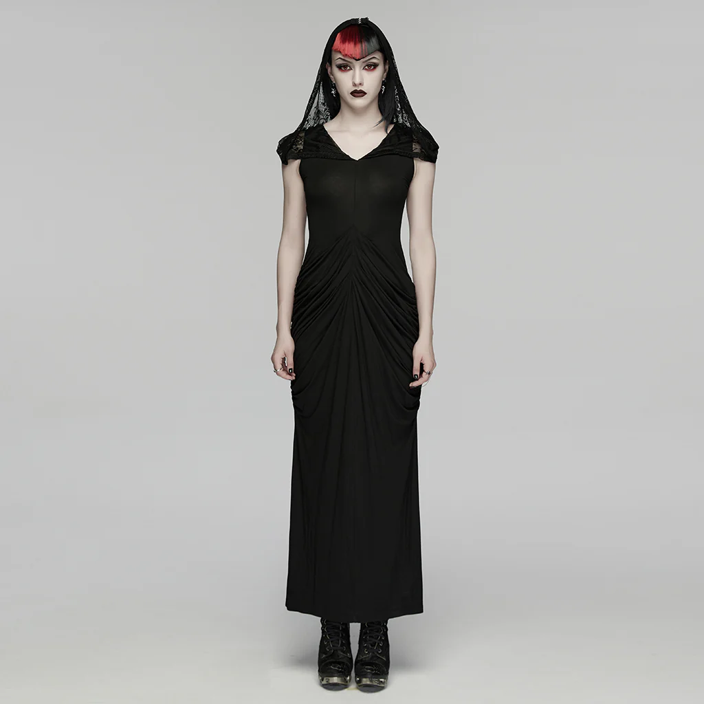 2-in-1 Elegant Gothic Nun Maxi Dress