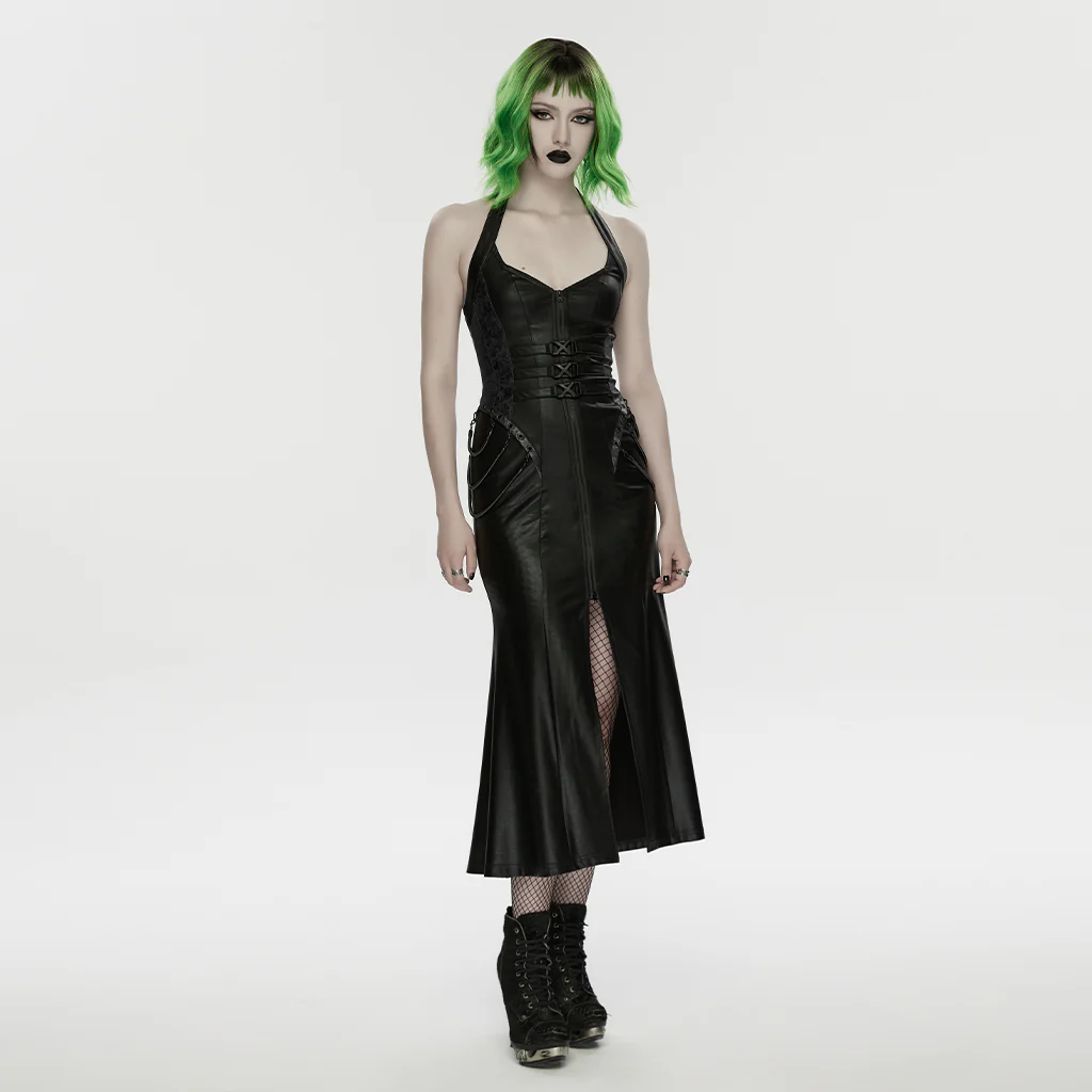 2026 Cyberpunk leather dress