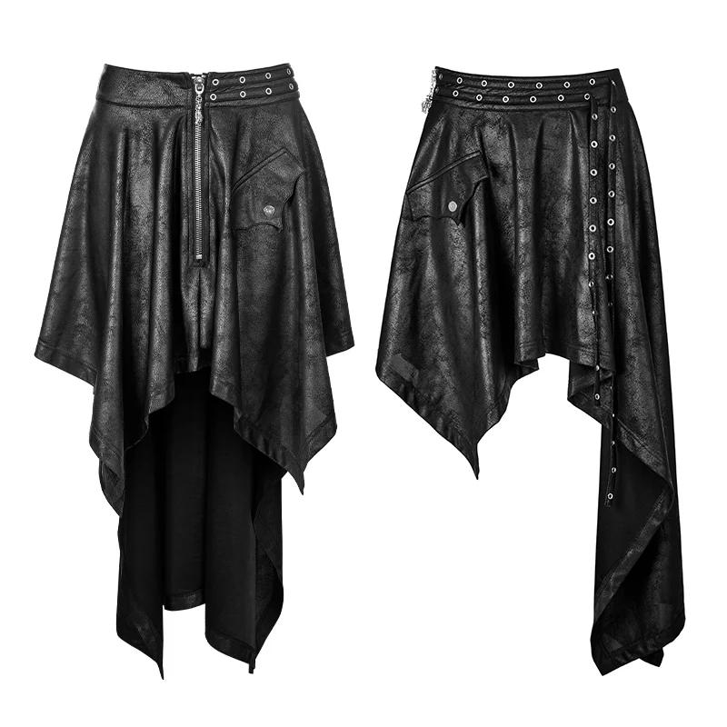 Asymmetric Layering Knitted Punk Skirt For Women - Image 4