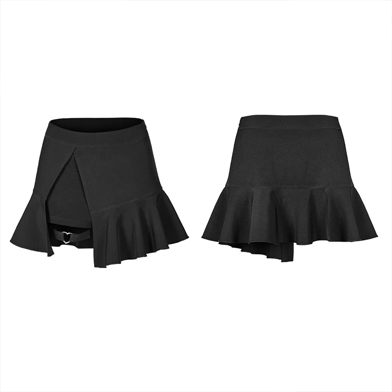 Black fake two-piece skirt - Image 4