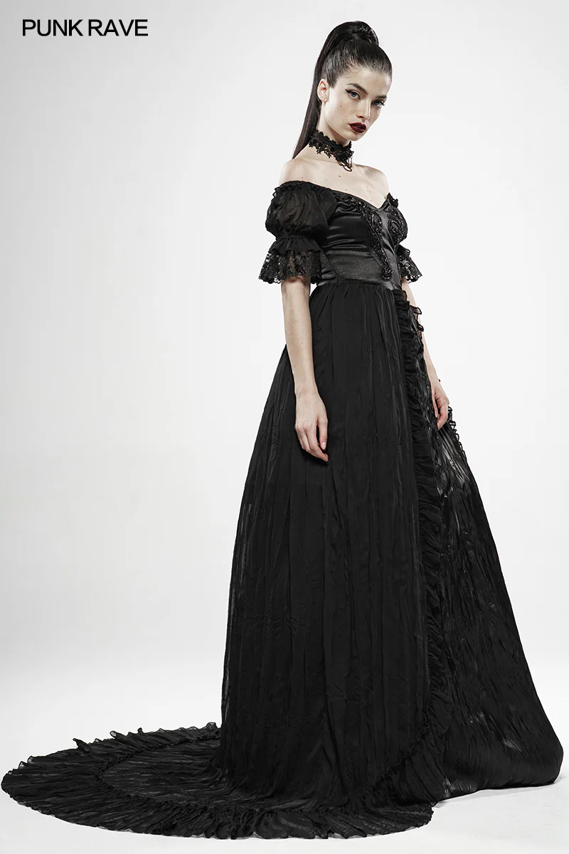 Black Feather Off Shoulder Dress - Image 2