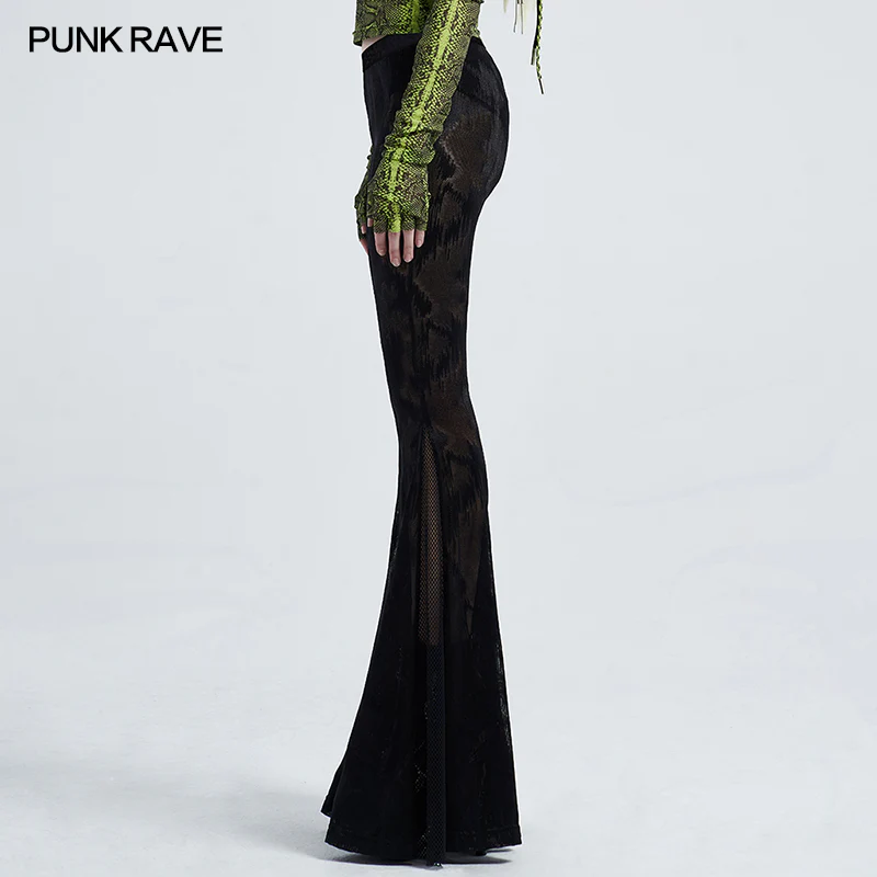 Black Gothic dark fringe flared trousers - Image 2