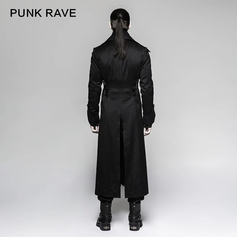 Branded Classical Extra Long Men Striped Punk Coat - Image 3