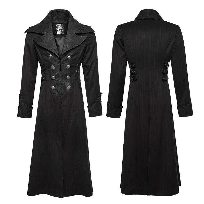 Branded Classical Extra Long Men Striped Punk Coat - Image 4
