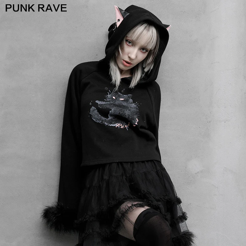 Cat print loose plus velvet sweater - Image 11
