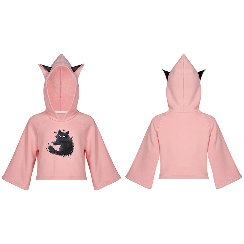 Cat print loose plus velvet sweater - Image 9