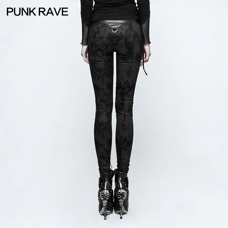 Cloud Patterns Punk Pants Leggings With Eyelet Drawstring - Image 3