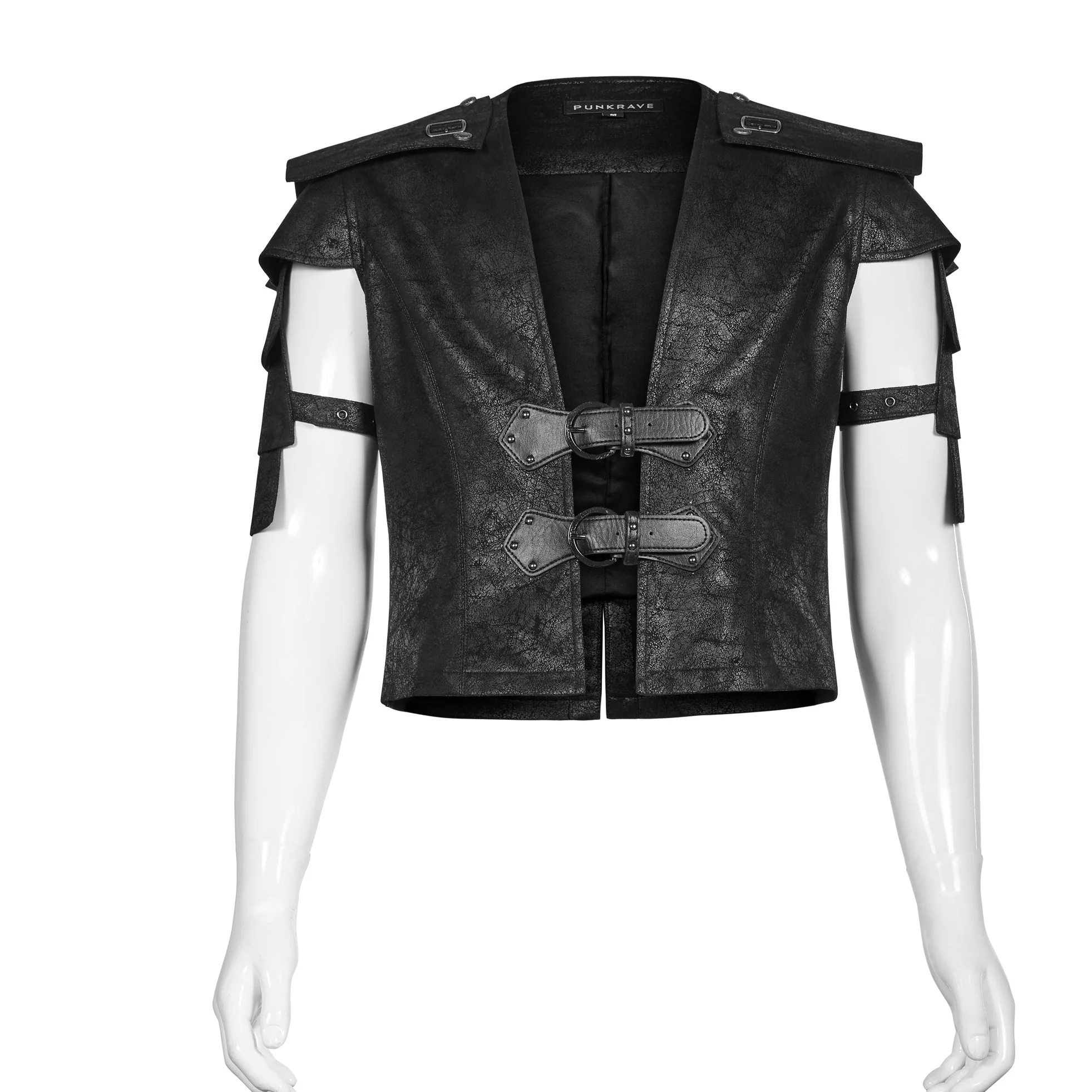 Cool Military Leather Short Punk Jacket - Image 3