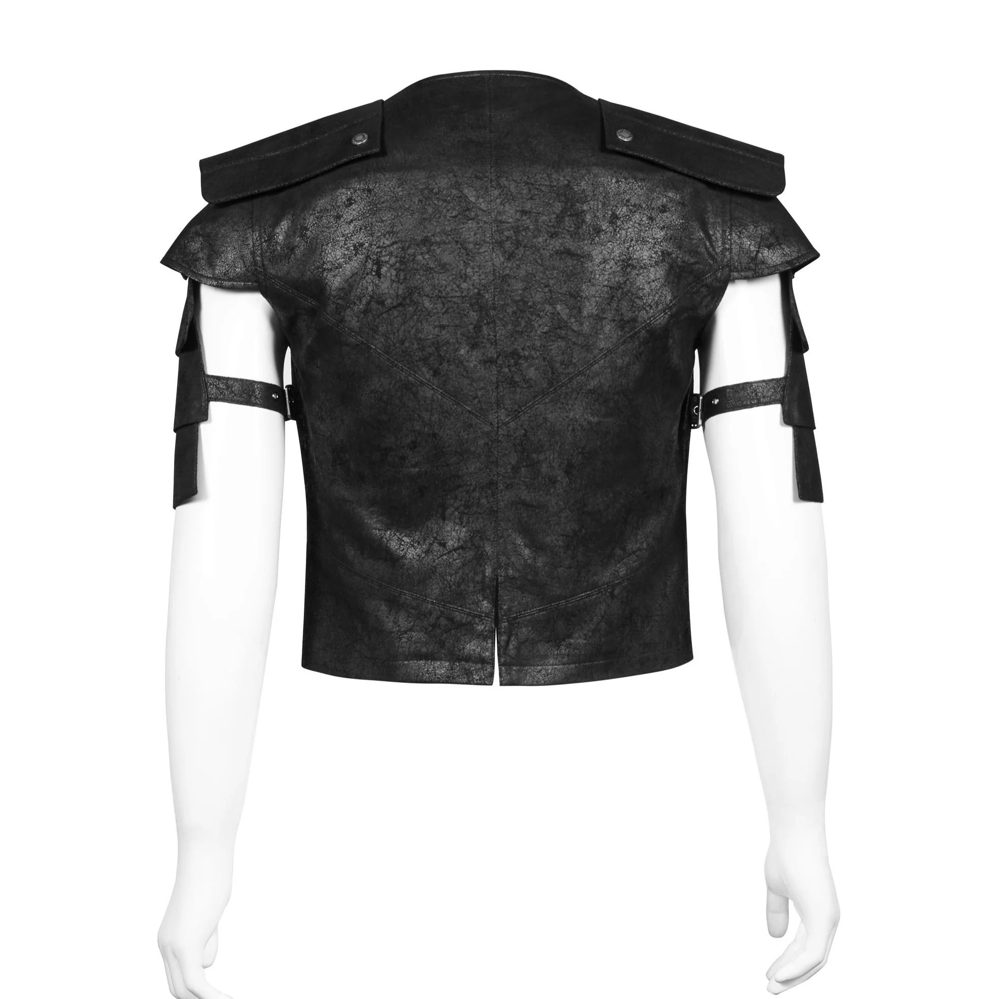 Cool Military Leather Short Punk Jacket - Image 4