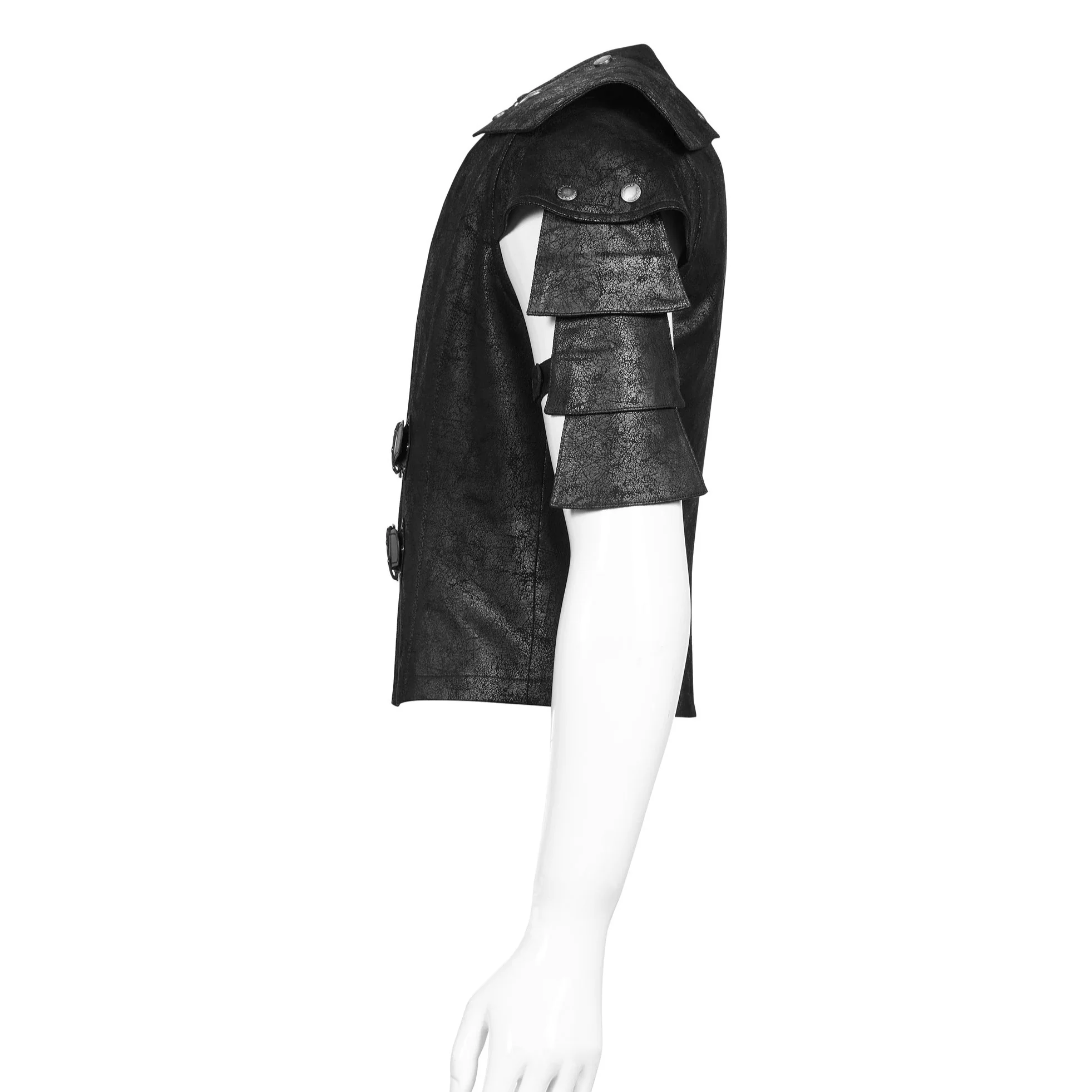 Cool Military Leather Short Punk Jacket - Image 5