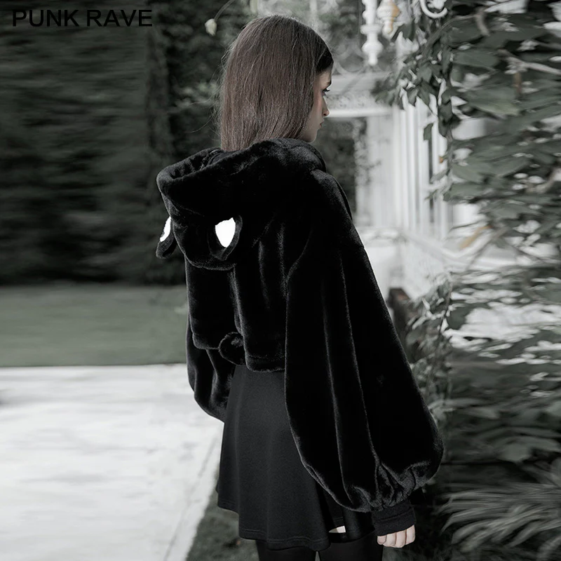 Cute ears drawstring cap short coat - Image 2