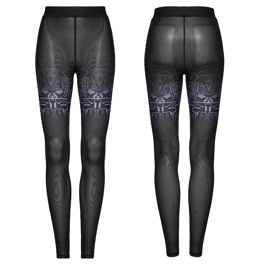 Cyber Skull Gradient Printed Pants - Image 5