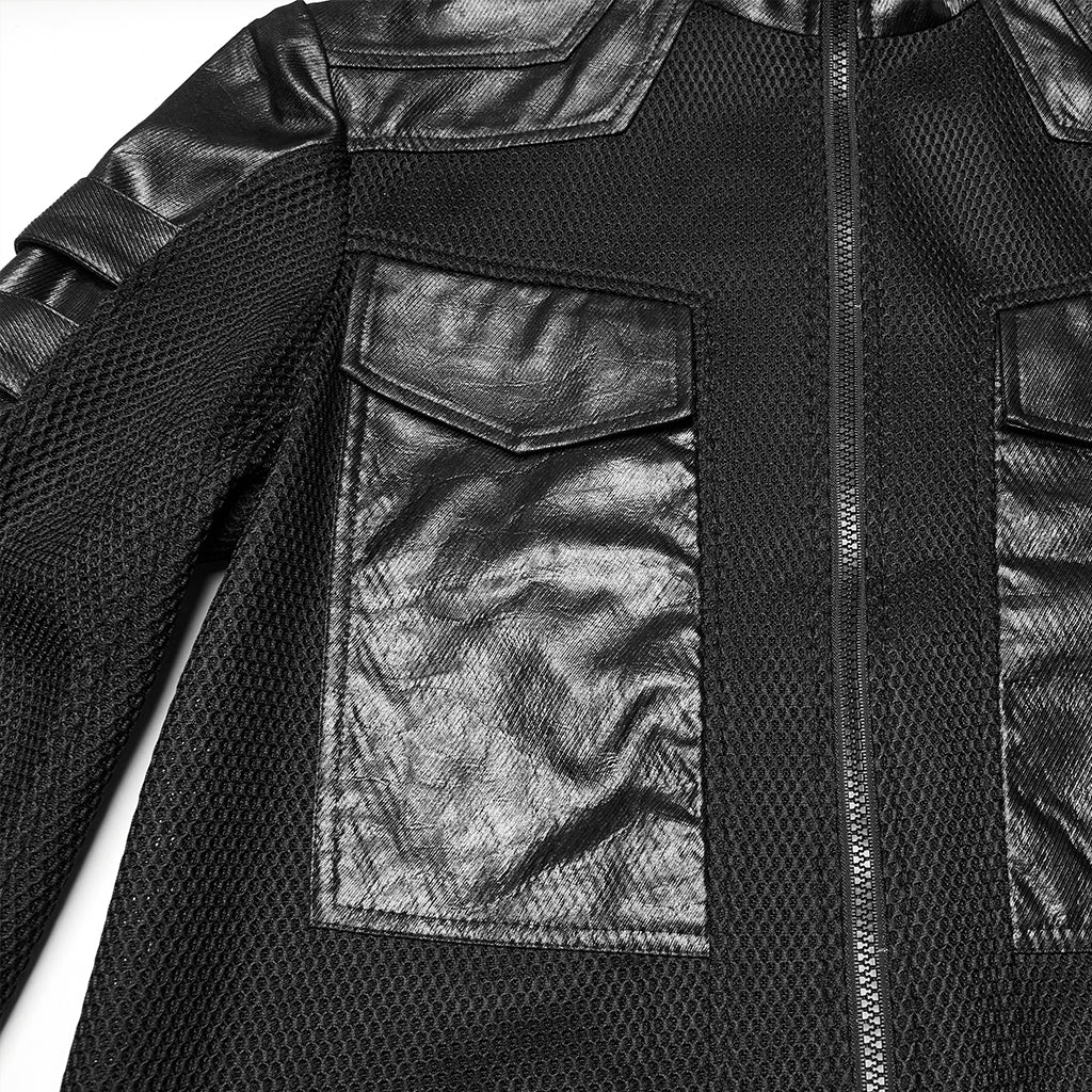 Cyberpunk Geometric Jacket For Men - Image 7
