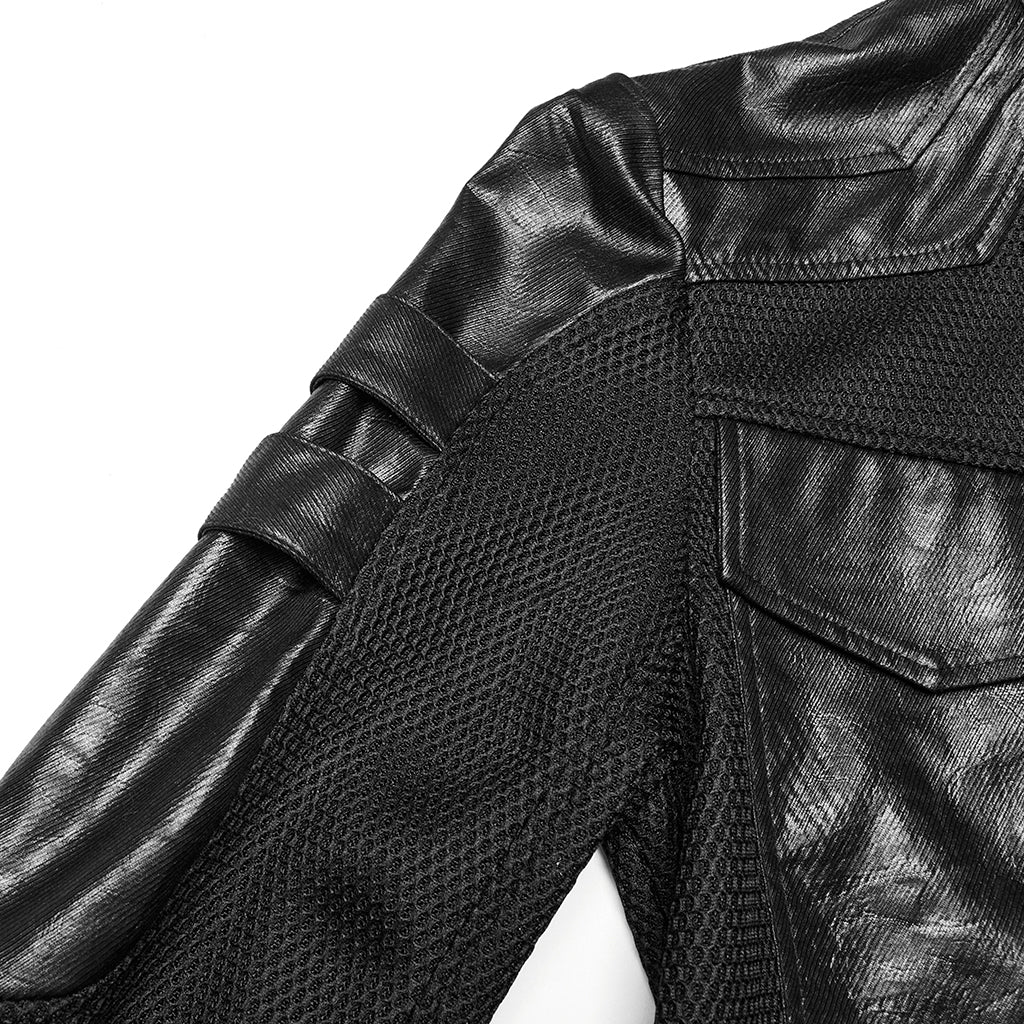 Cyberpunk Geometric Jacket For Men - Image 8
