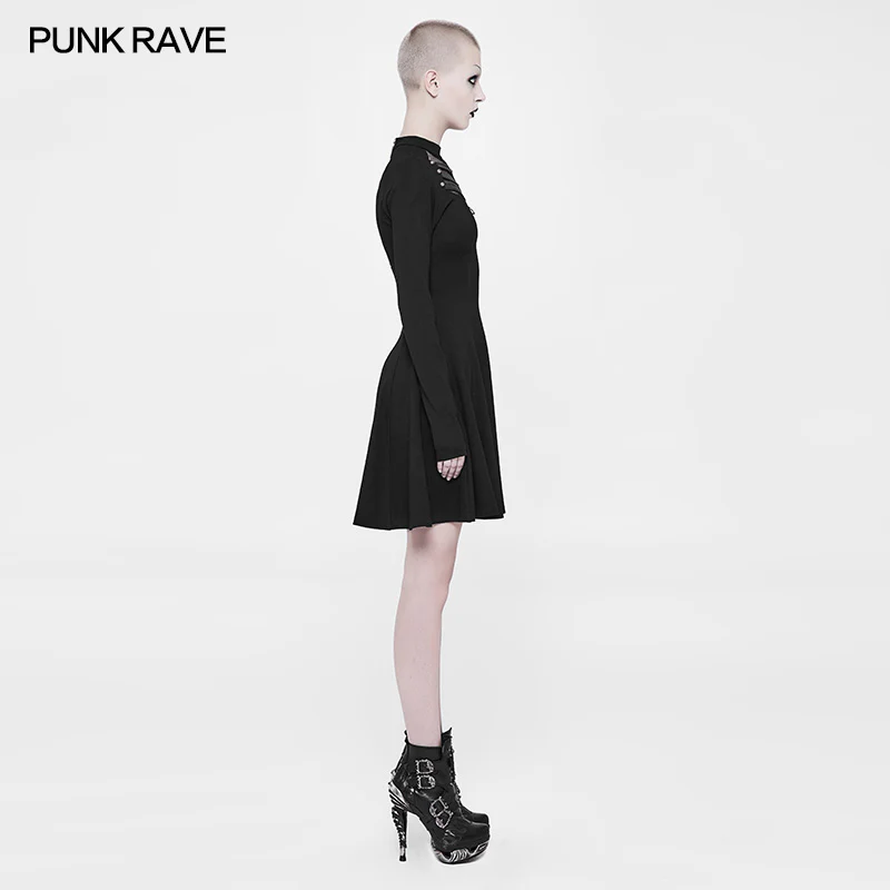 Daily High Elastic Knitted Punk Dress For Women - Image 2
