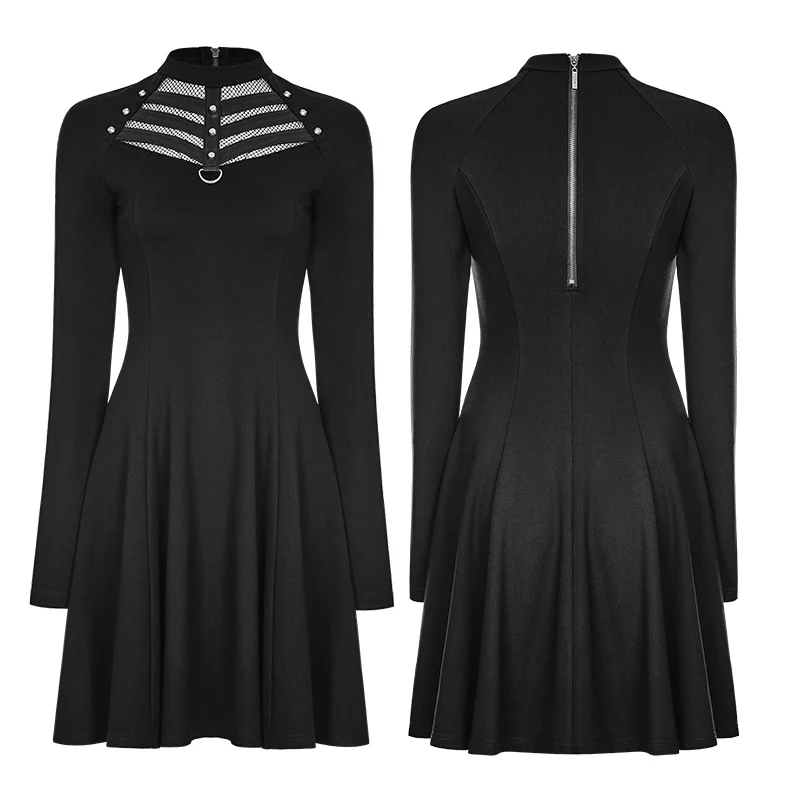 Daily High Elastic Knitted Punk Dress For Women - Image 4