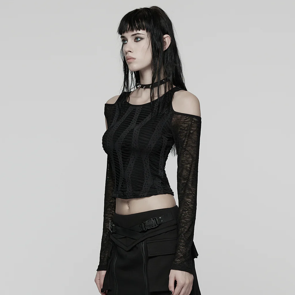 Daily Hollow-out Punk T-Shirt - Image 2