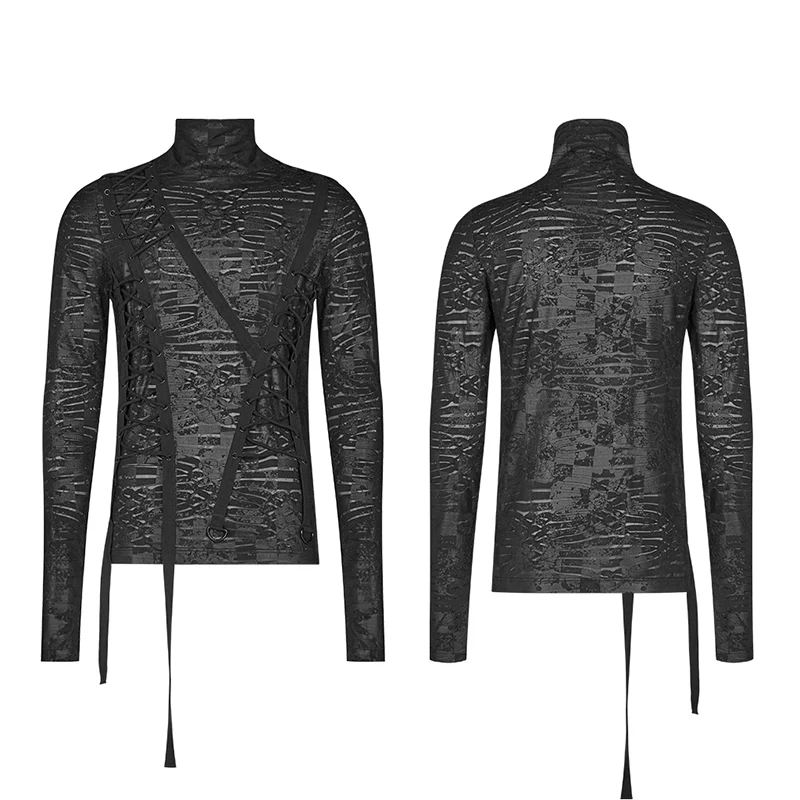 Dark Punk Turtleneck T-shirt - Image 4