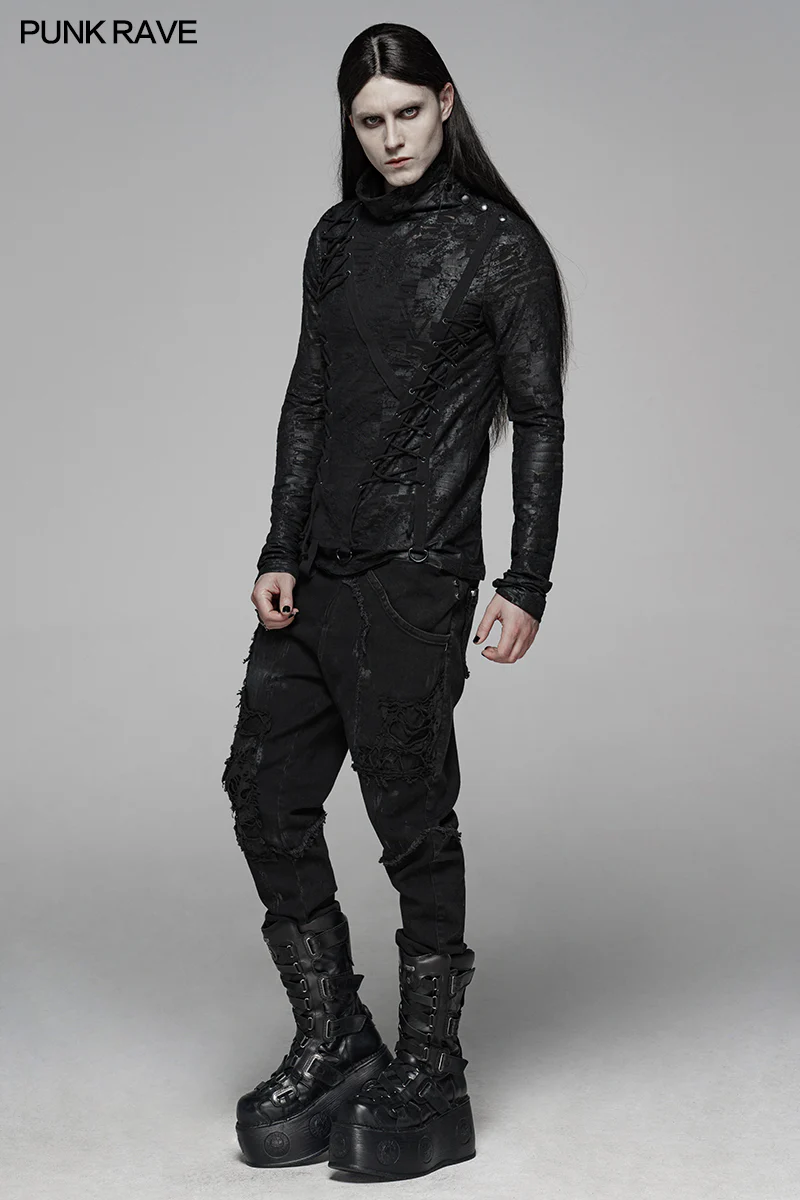 Dark Punk Turtleneck T-shirt - Image 6
