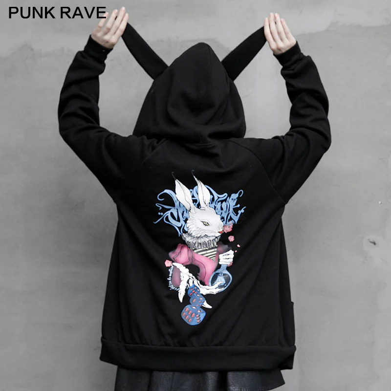 Dark rabbit print coat - Image 18