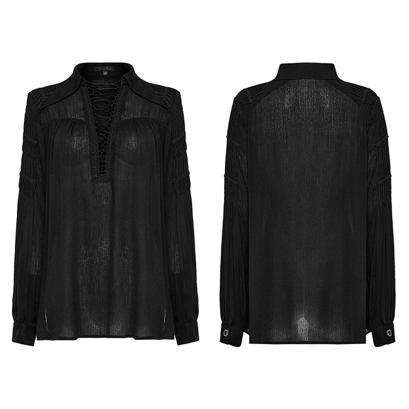 Deep V-neck Goth Shirt - Image 4