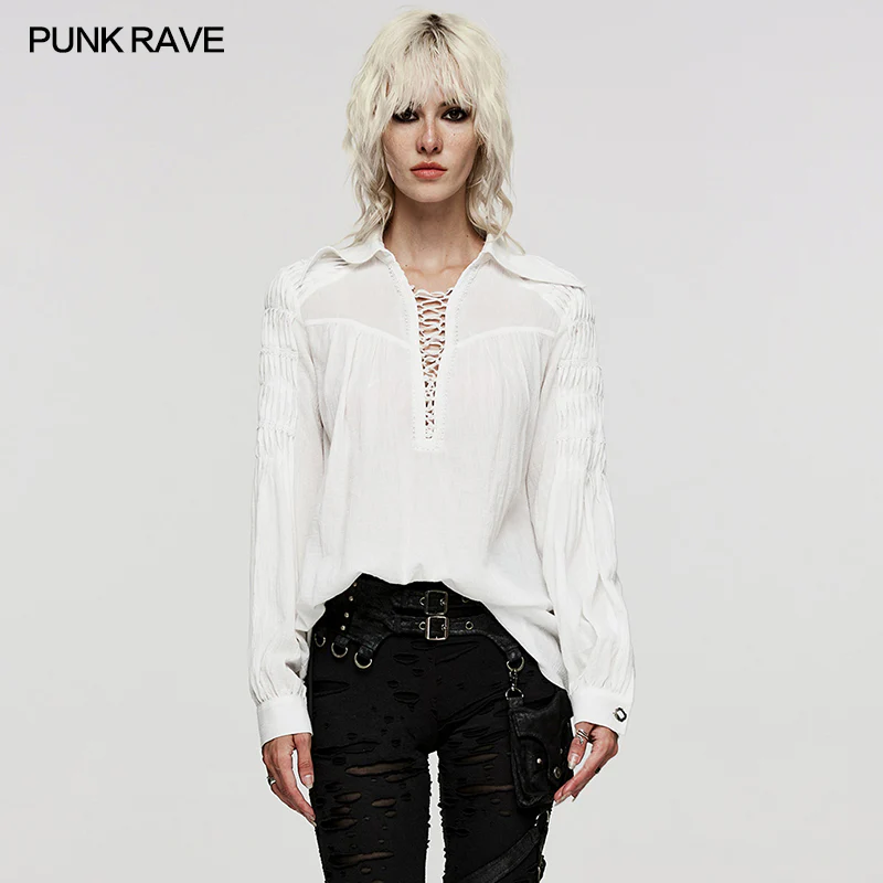 Deep V-neck Goth Shirt - Image 7