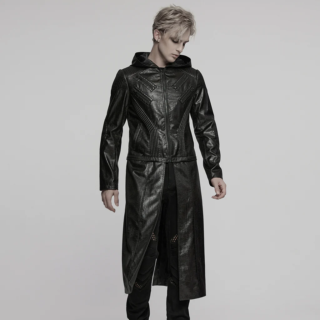 Detachable punk leather jacket - Image 4