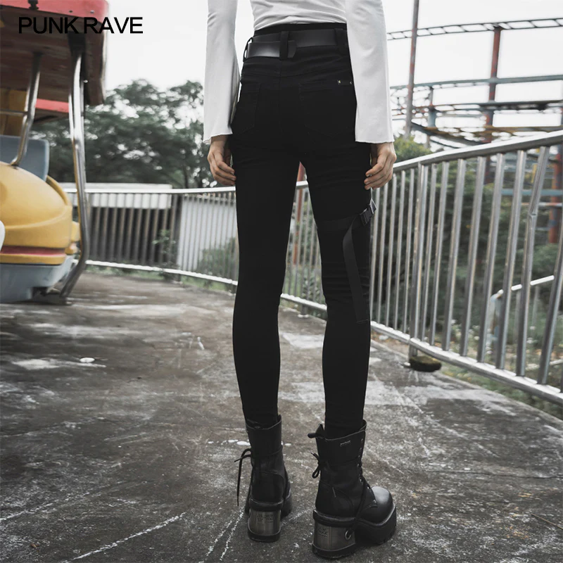 Diablo War-hee" series detachable loop denim jeans - Image 3