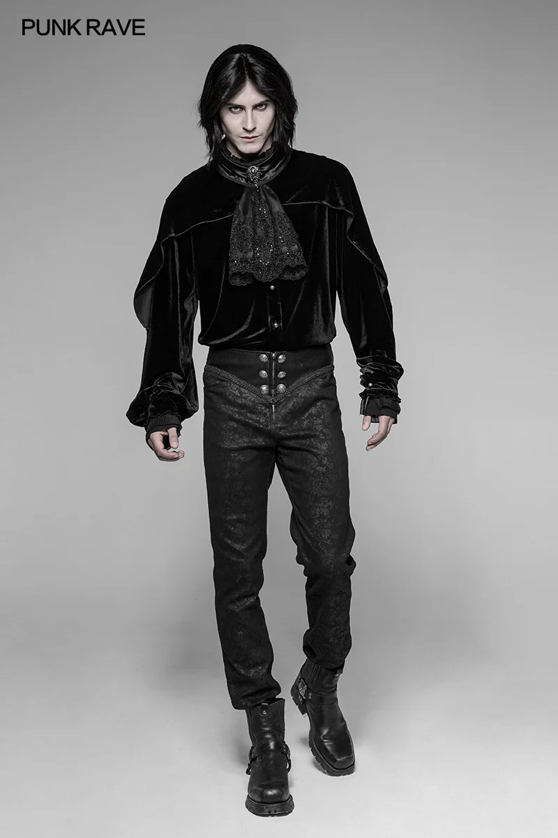 Dracula Dark Gorgeous Vintage Velvet Gothic Shirt - Image 6
