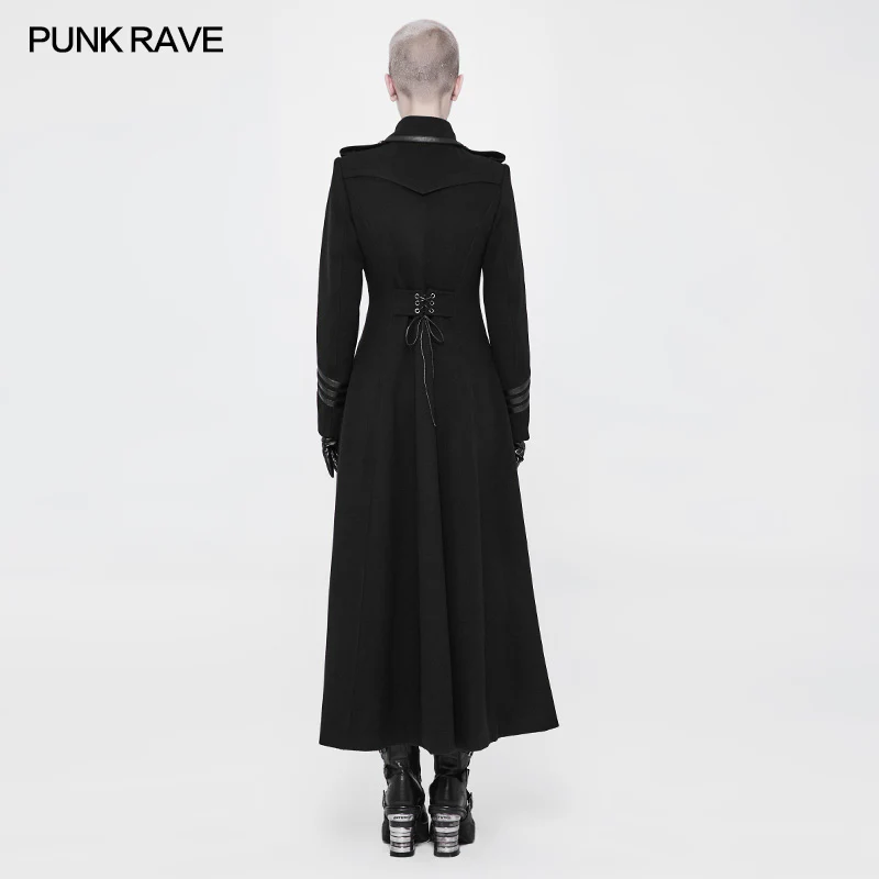 Exquisite Woolen Gothic Jacket Uniform Retro Trench Coat - Image 3