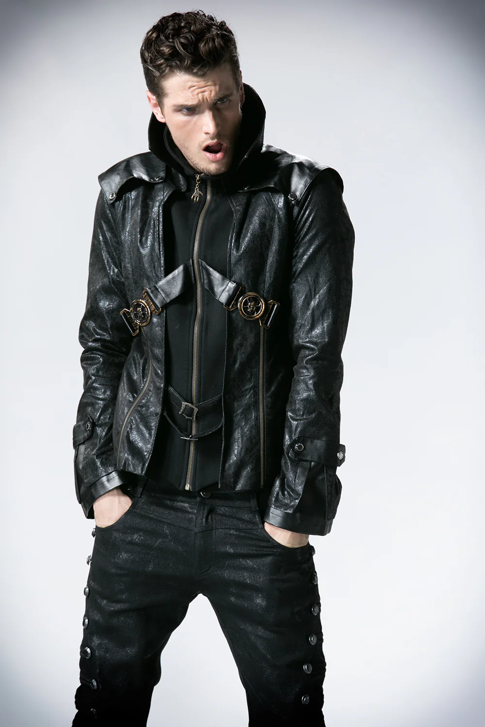 Fashion Chinchilla Leather Punk Coat - Image 13