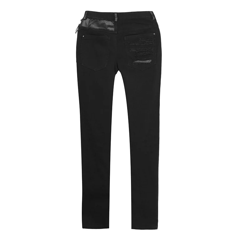 Punk Denim Torn Jean Pants For Men - Image 5