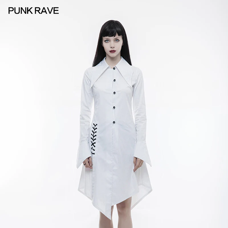 Figuring Style Gothic Shirt Long Blouse With Bat Wing Collar - Image 6