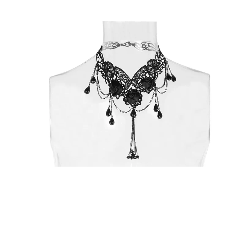 Flower Embroidery Egyptian Fancy Beads Necklace Gothic Accessories - Image 3