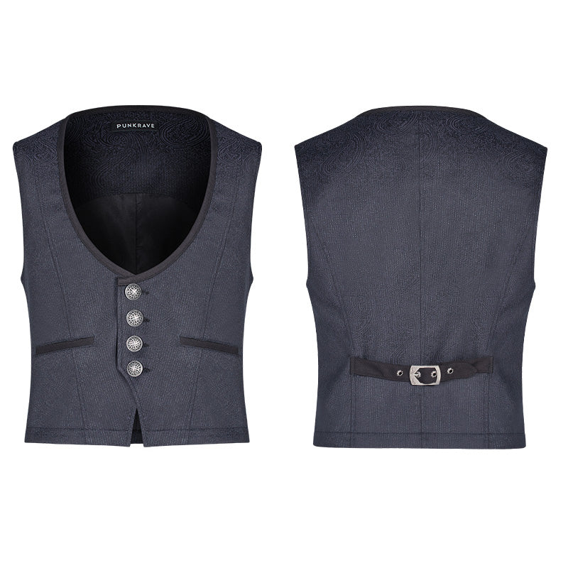 Gentleman Punk V-neck Simple Vest For Men - Image 4