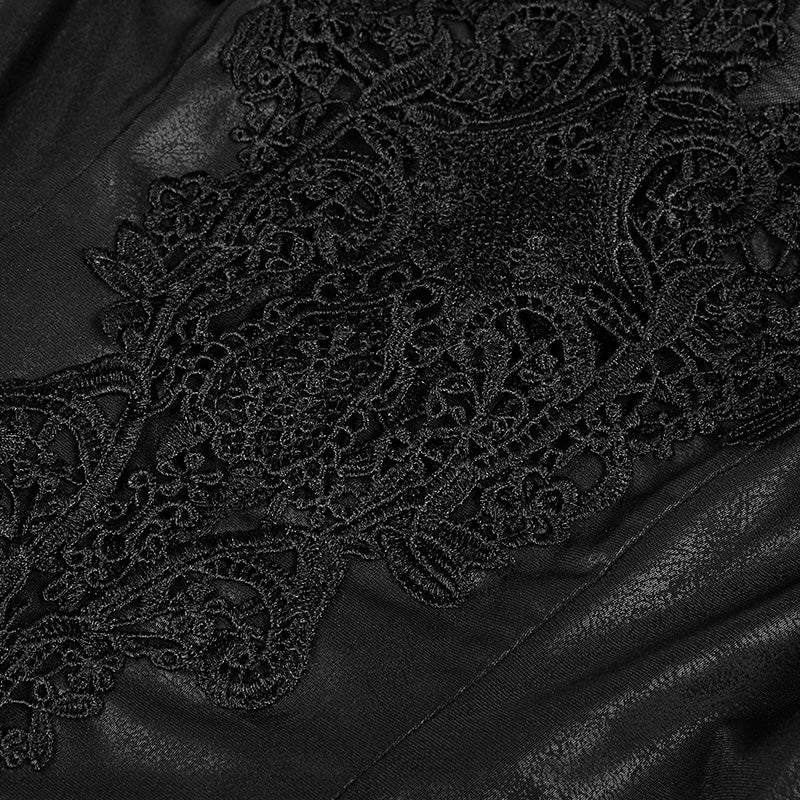 Gorgeous Black High Split Lace Gothic Dress - Image 5