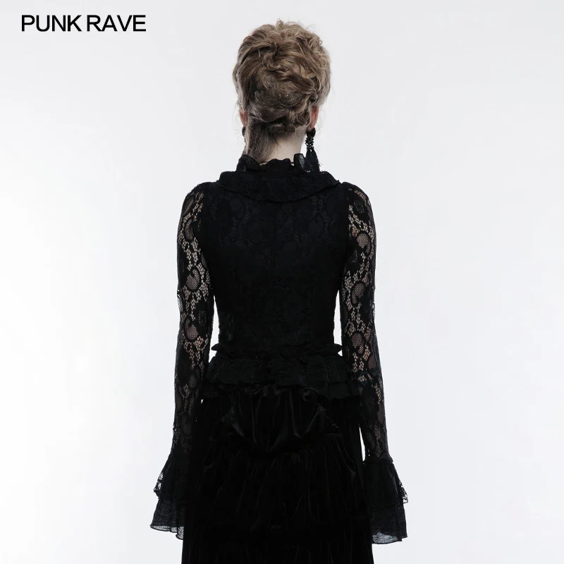 Gorgeous Elastic Lace Fabric Gothic Jacket For Women - Image 2