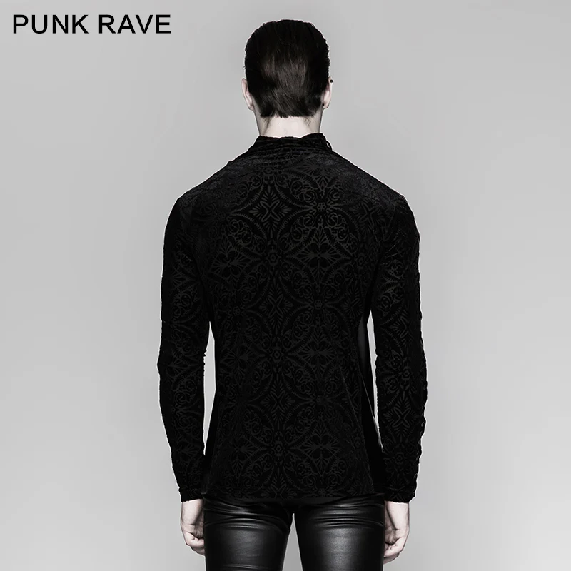 Gorgeous Elastic Square Pattern Long Sleeve Gothic T-shirts - Image 3