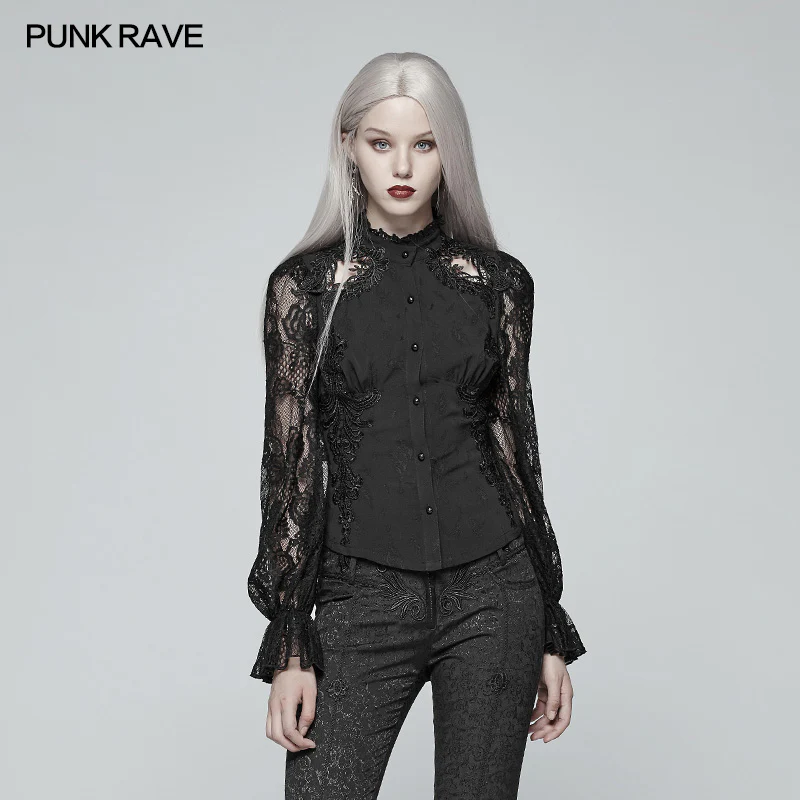 Gorgeous Gothic Lace Shirt Long Sleeve Vintage Blouse