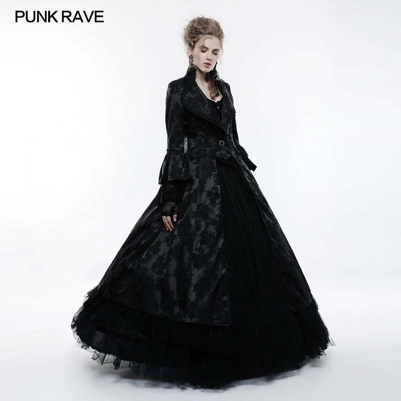 Gorgeous Jacquard Fabric Gothic Coat For Women - Image 2