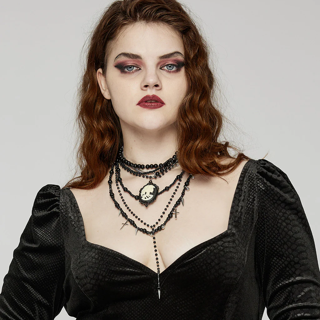 Goth Cross Multi Layers Necklace