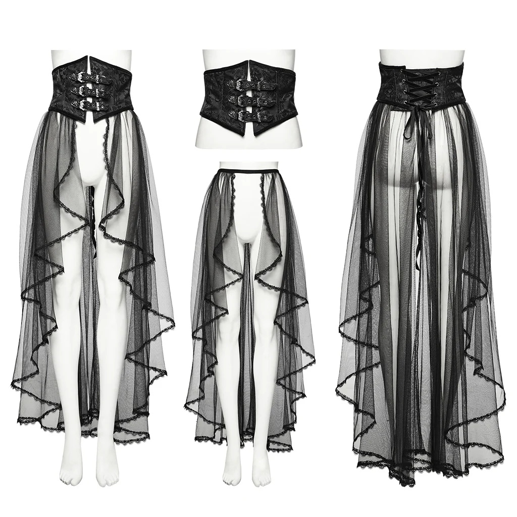 Goth Dark Mesh Detachable Corset - Image 2