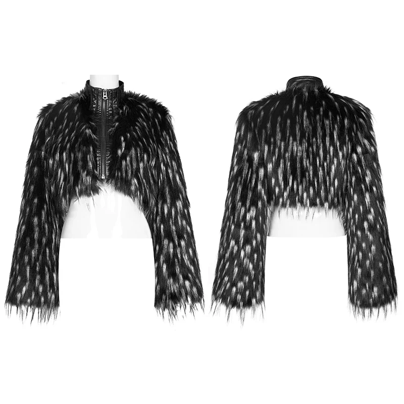 Goth Dark Plush Short Coat - Image 4