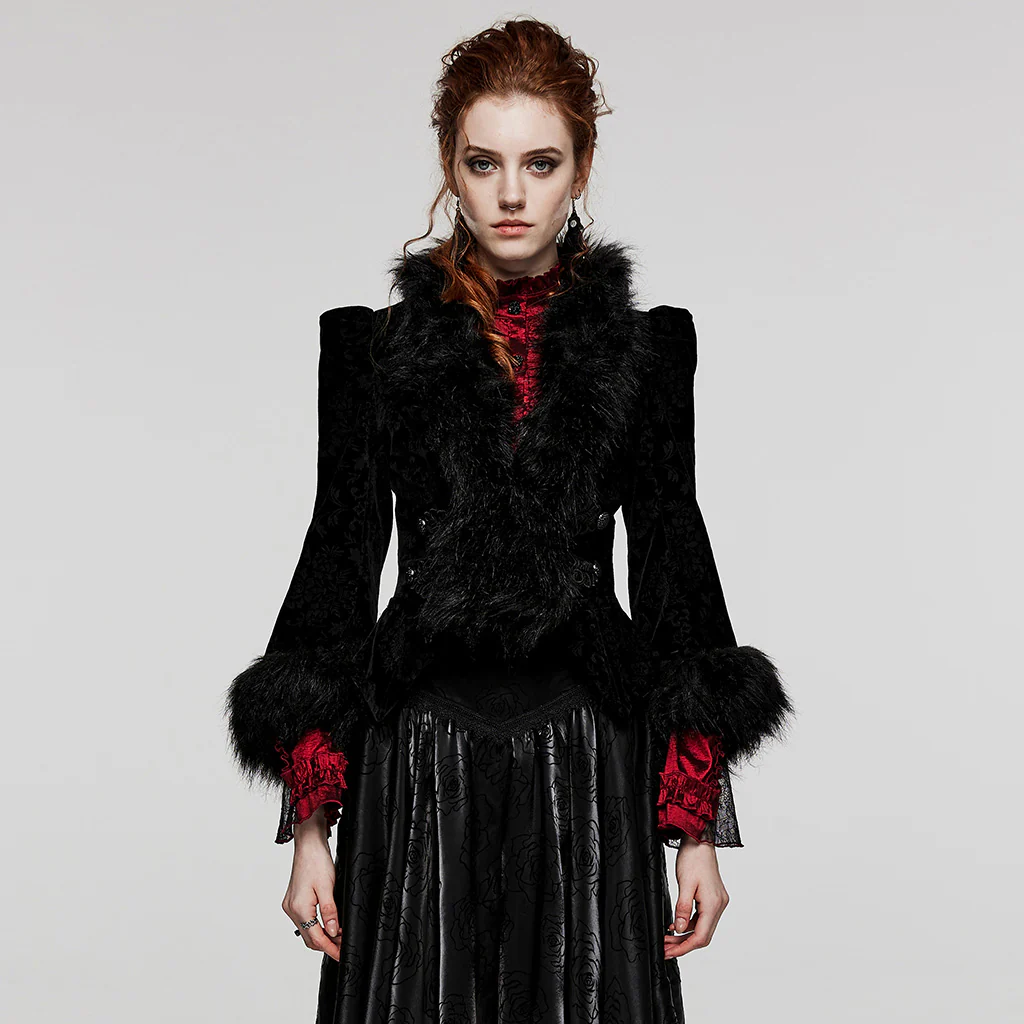 GOTH embossed velvet short jacket - Image 7