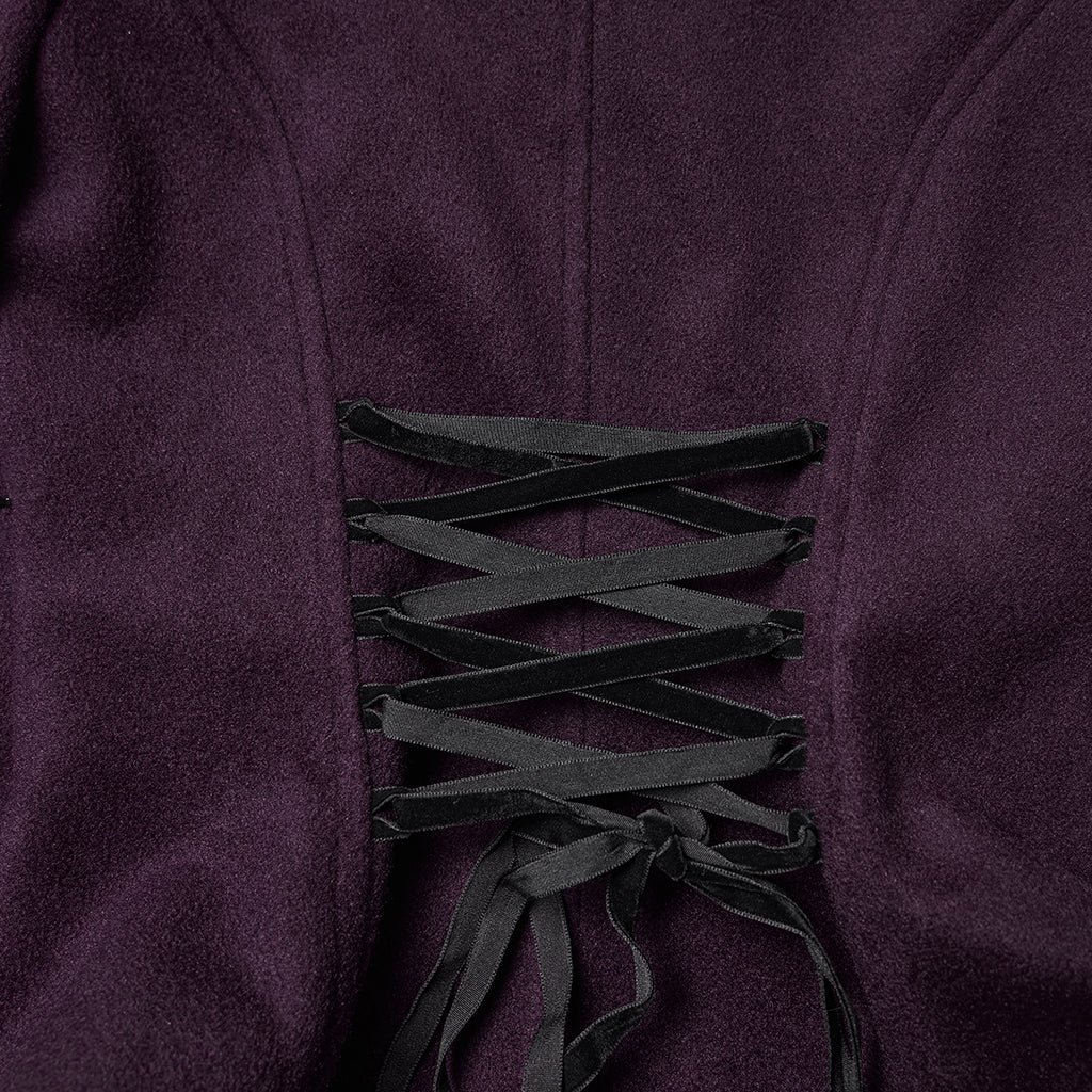 Goth Embroidered Woolen Coat - Image 5