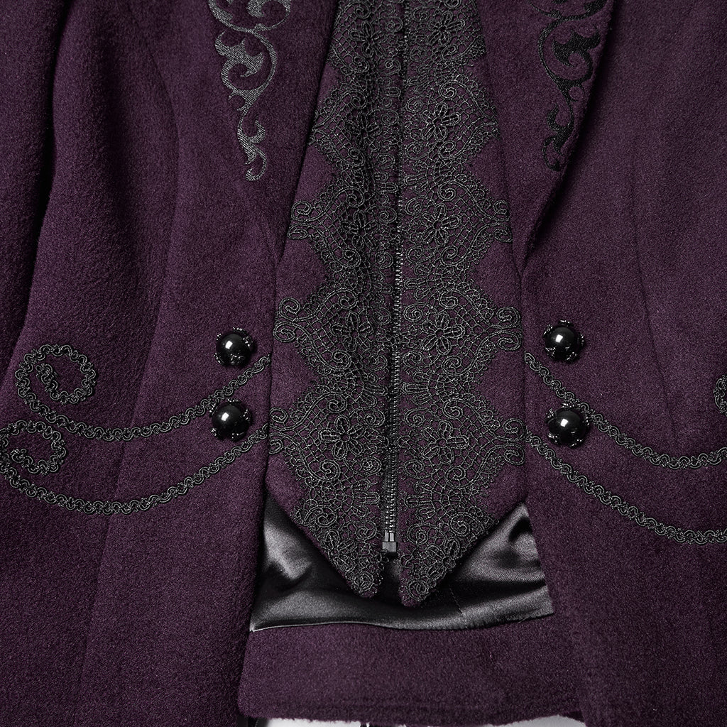 Goth Embroidered Woolen Coat - Image 7
