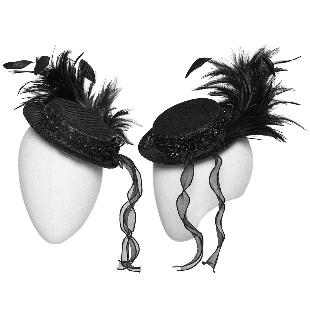 Goth Feather Ribbon format Hat - Image 5