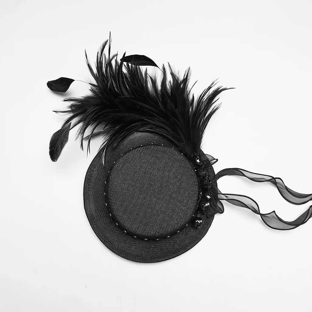 Goth Feather Ribbon format Hat - Image 6