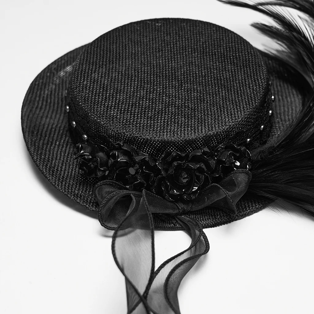 Goth Feather Ribbon format Hat - Image 7