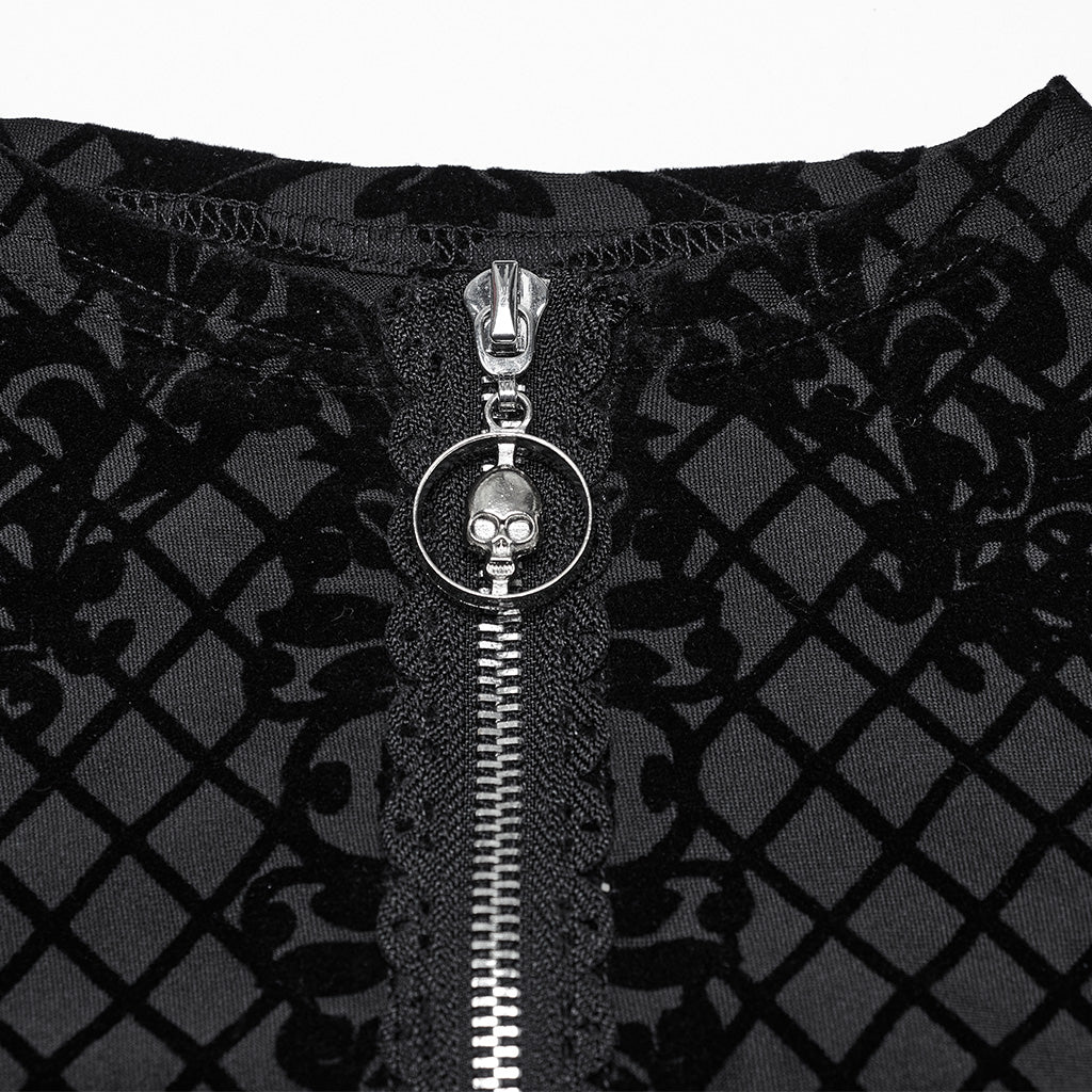 Goth Flocking Mesh Coat - Image 6
